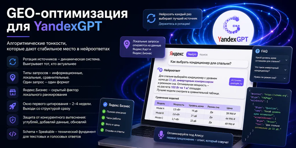 GEO в YandexGPT: продвинутая специфика — то, что не пишут в базовых гайдах