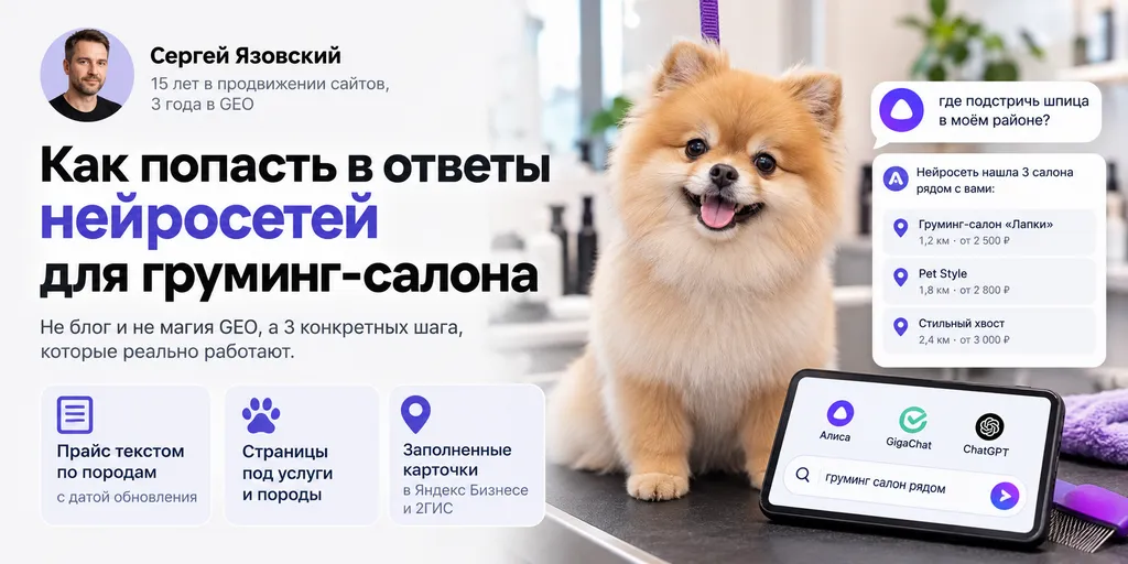 Продвижение груминг-салона в ИИ